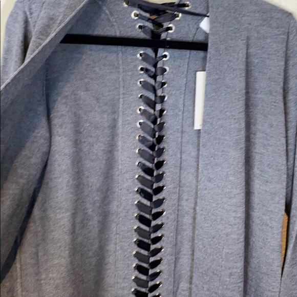 John + Jenn Collection Ribbon Lace Up  Cardigan - Picture 7 of 11